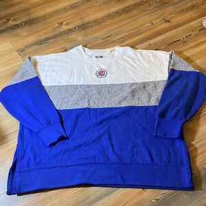 AEO  Retro Los Angeles Clippers color-block Crewneck Sweatshirt By Tailgate Sz M